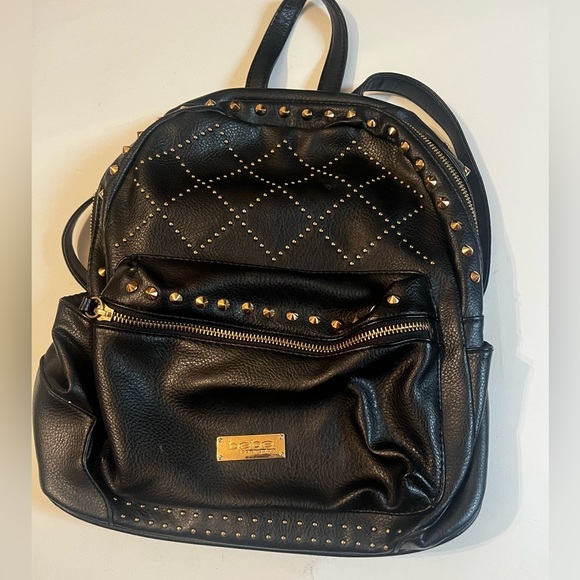 BEBE - Mini Faux Leather Backpack with gold studs - Picture 5 of 9